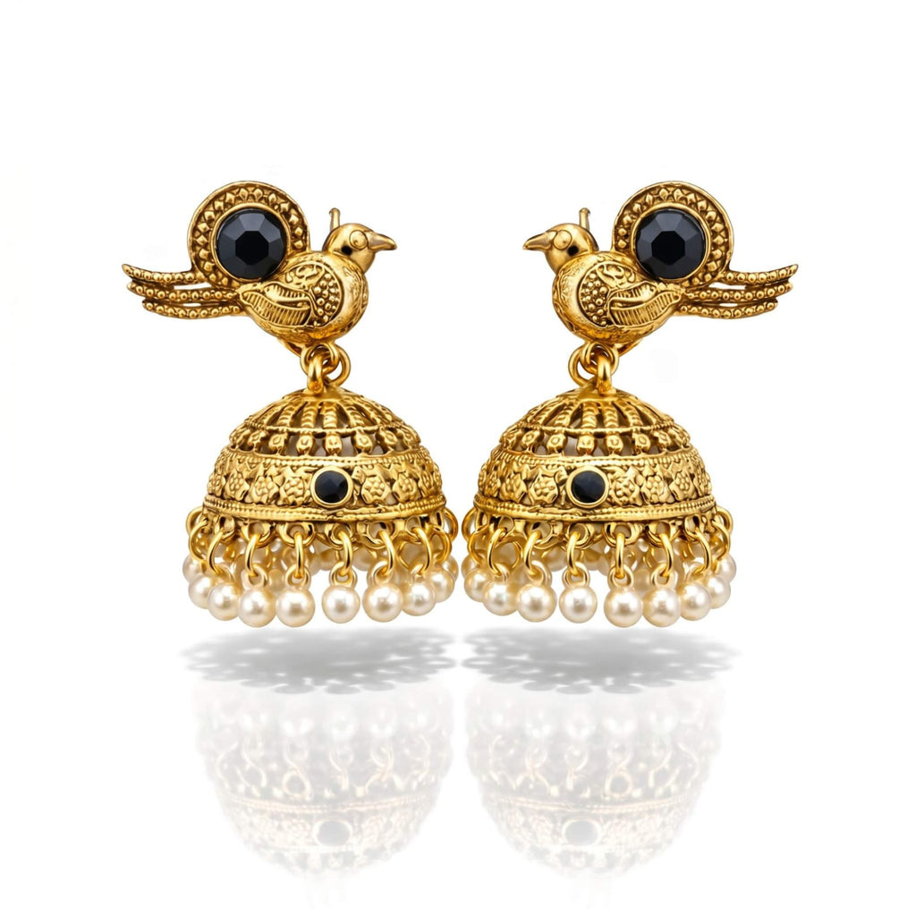 Bird Peacock Jhumka Earrings