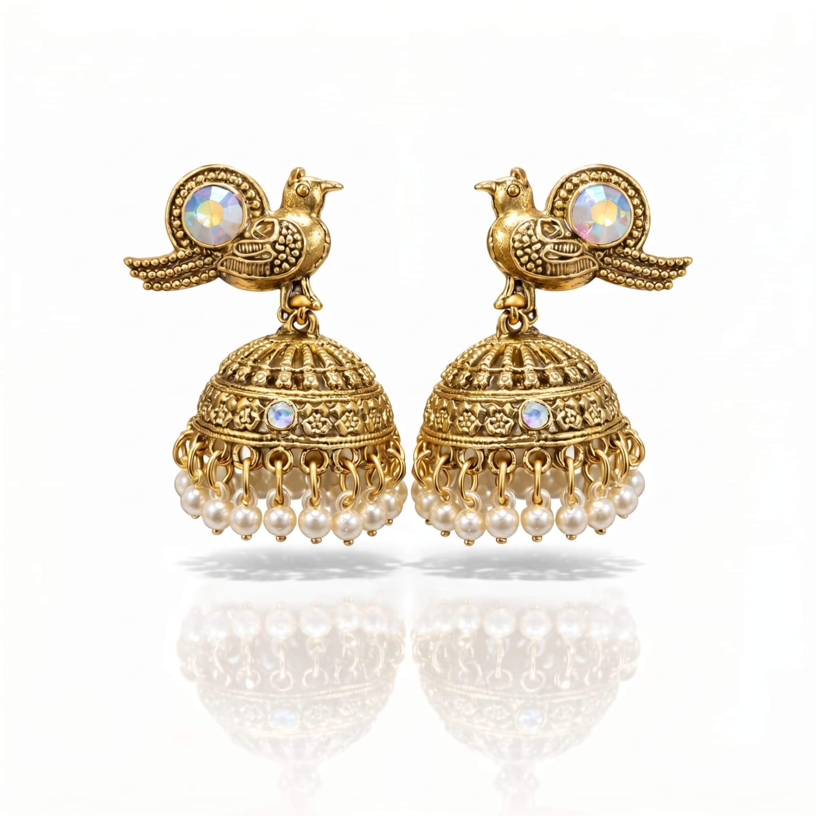 Bird Peacock Jhumka Earrings