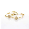 Gold Crystal Sunflower Bangle Bracelet
