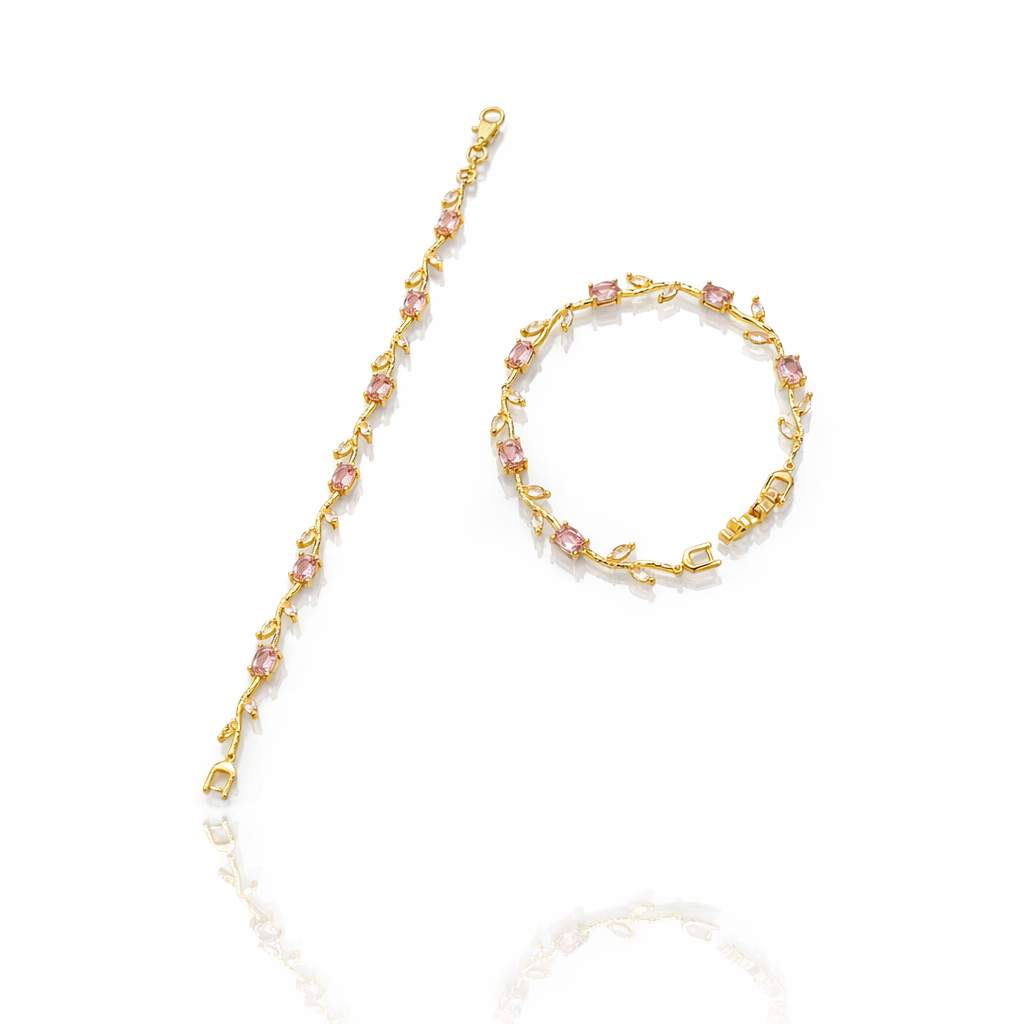 Floral Vine Zircon Tennis Bracelet