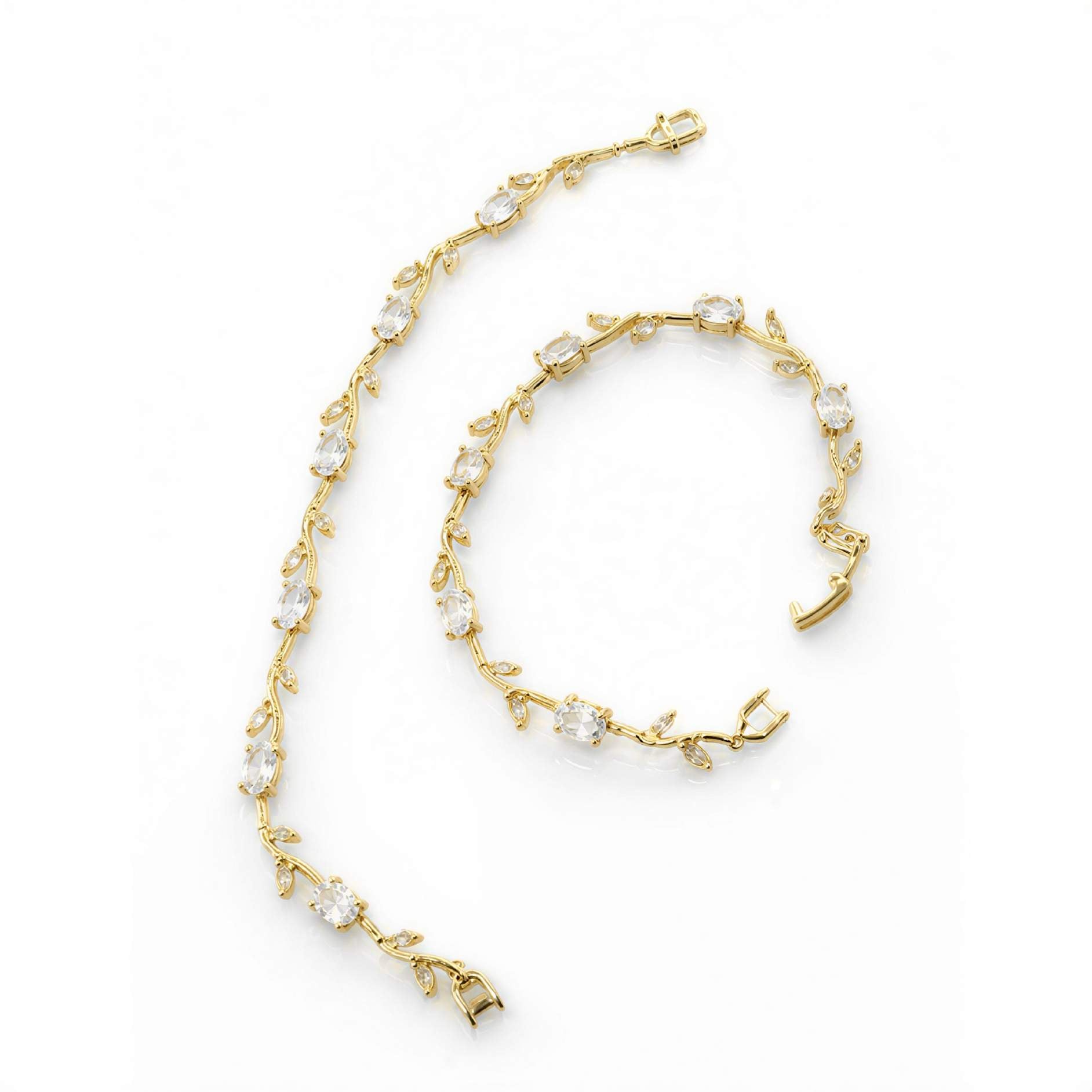 Floral Vine Zircon Tennis Bracelet