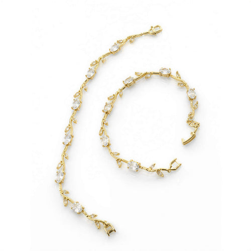 Floral Vine Zircon Tennis Bracelet