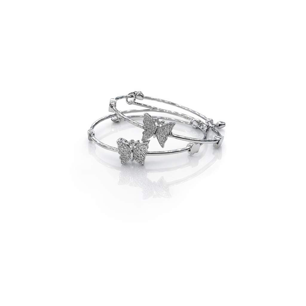 Crystal Butterfly Bangle Bracelet