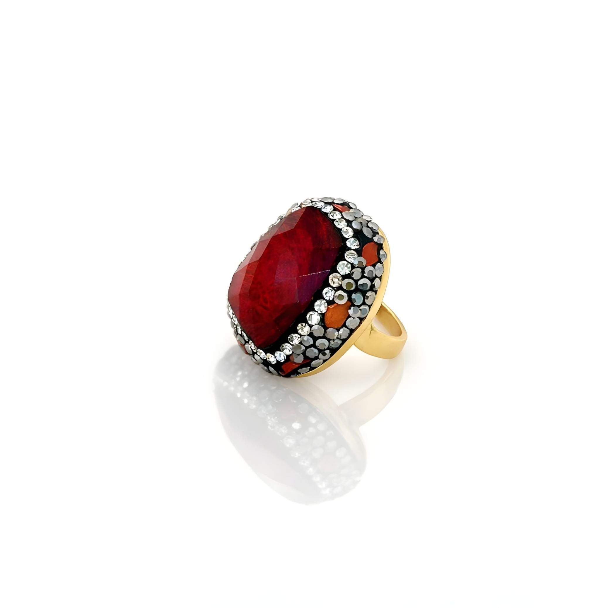 Gemstone Crystal Cocktail Ring