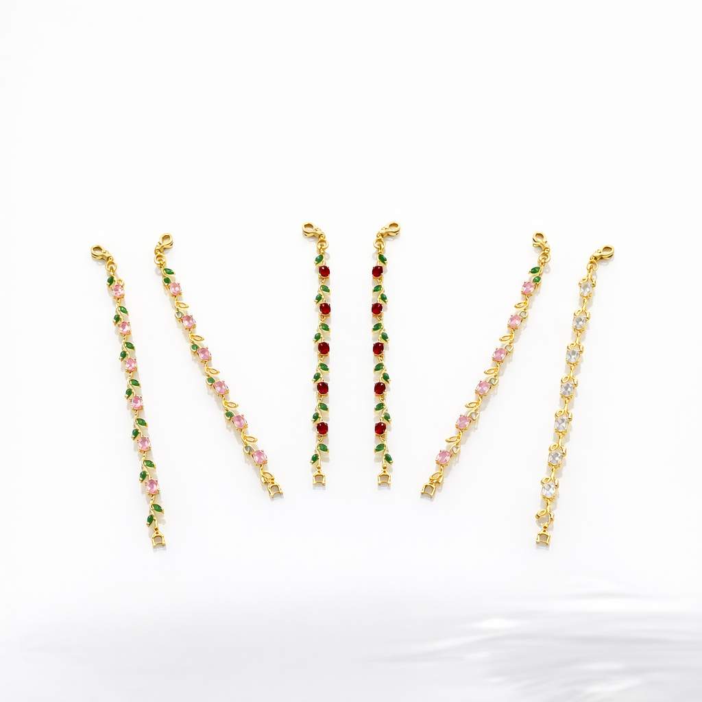 Floral Vine Zircon Tennis Bracelet