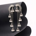 Chand Bali Multi-Jhumka Cascade Earrings – Silver & Gold