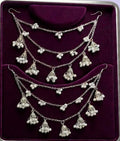 Sahara Pearl Jhumka Hair Chain Earrings – Gold & Silver