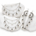 Sahara Chand Bali Pearl Jhumka Hair Chain Earrings – Gold & Silver