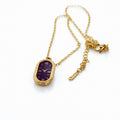 Gold Clock Pendant Necklace – Black Dial with Roman Numerals