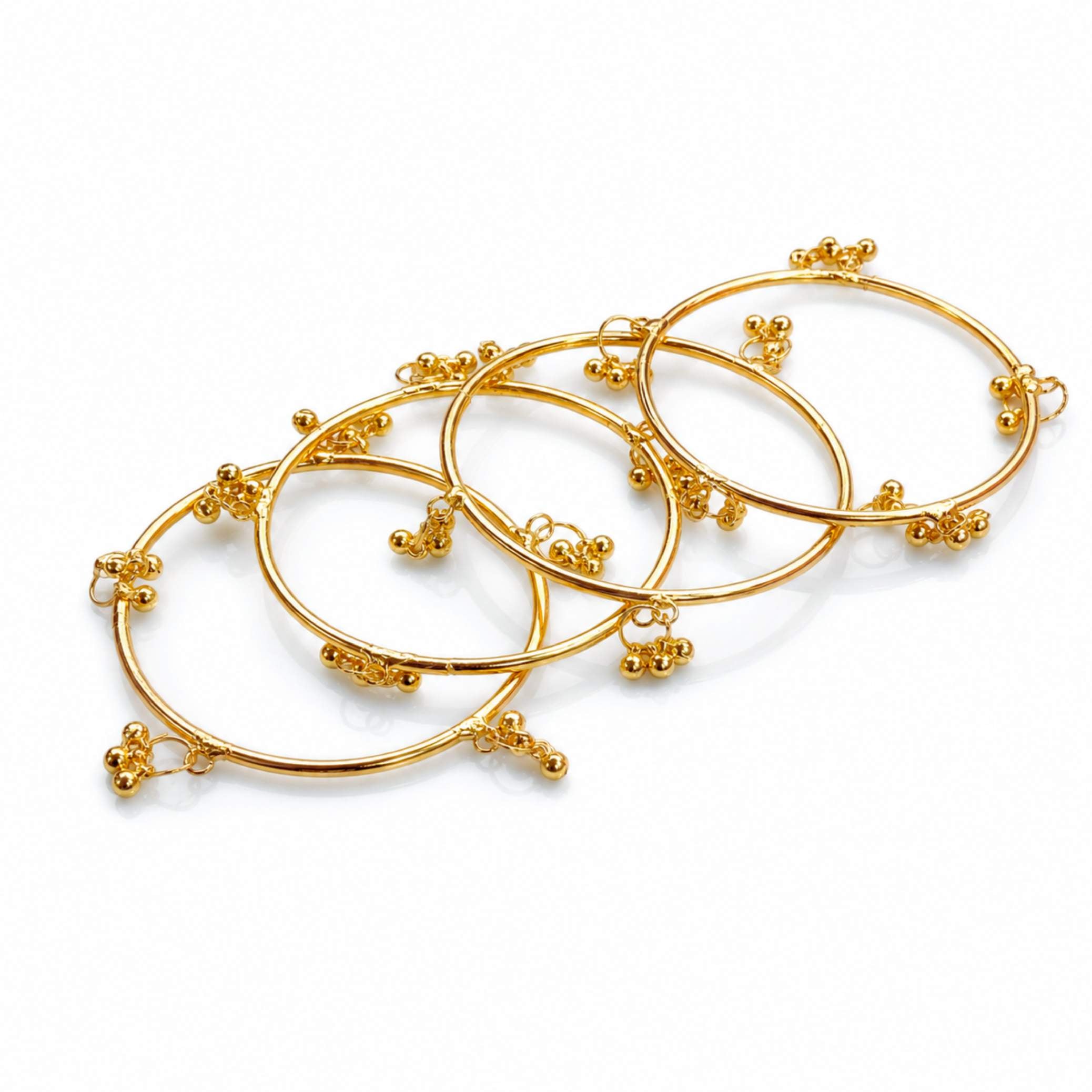 Gold Ghungroo Bangle Set – Set of 4