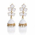 Enamel Diamond Tile Jhumka Earrings