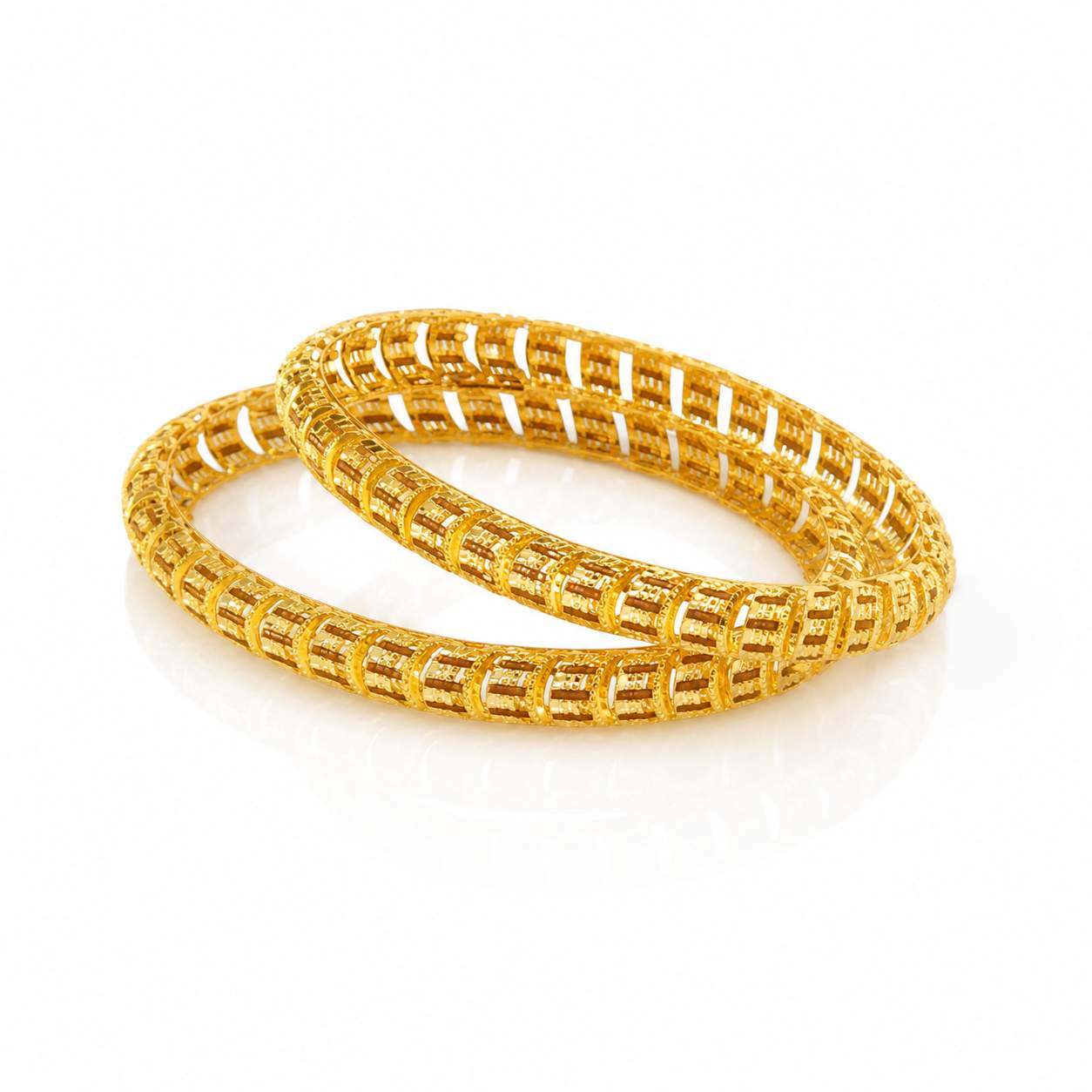 Granulated Ball Stack Set of 4 - four stackable slim bangles with faceted ball links and milgrain dividers