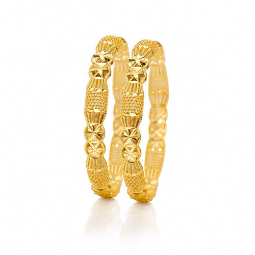 Diamond Star Filigree Hinged Pair - wide tubular hinged bangles with diamond cutouts and star-flower border