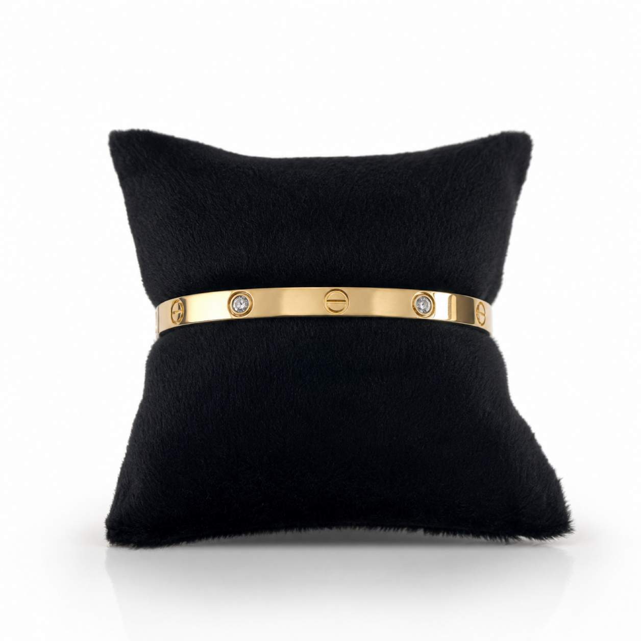 Roman Numeral Double Bangle - engraved disc terminals with crystal accents