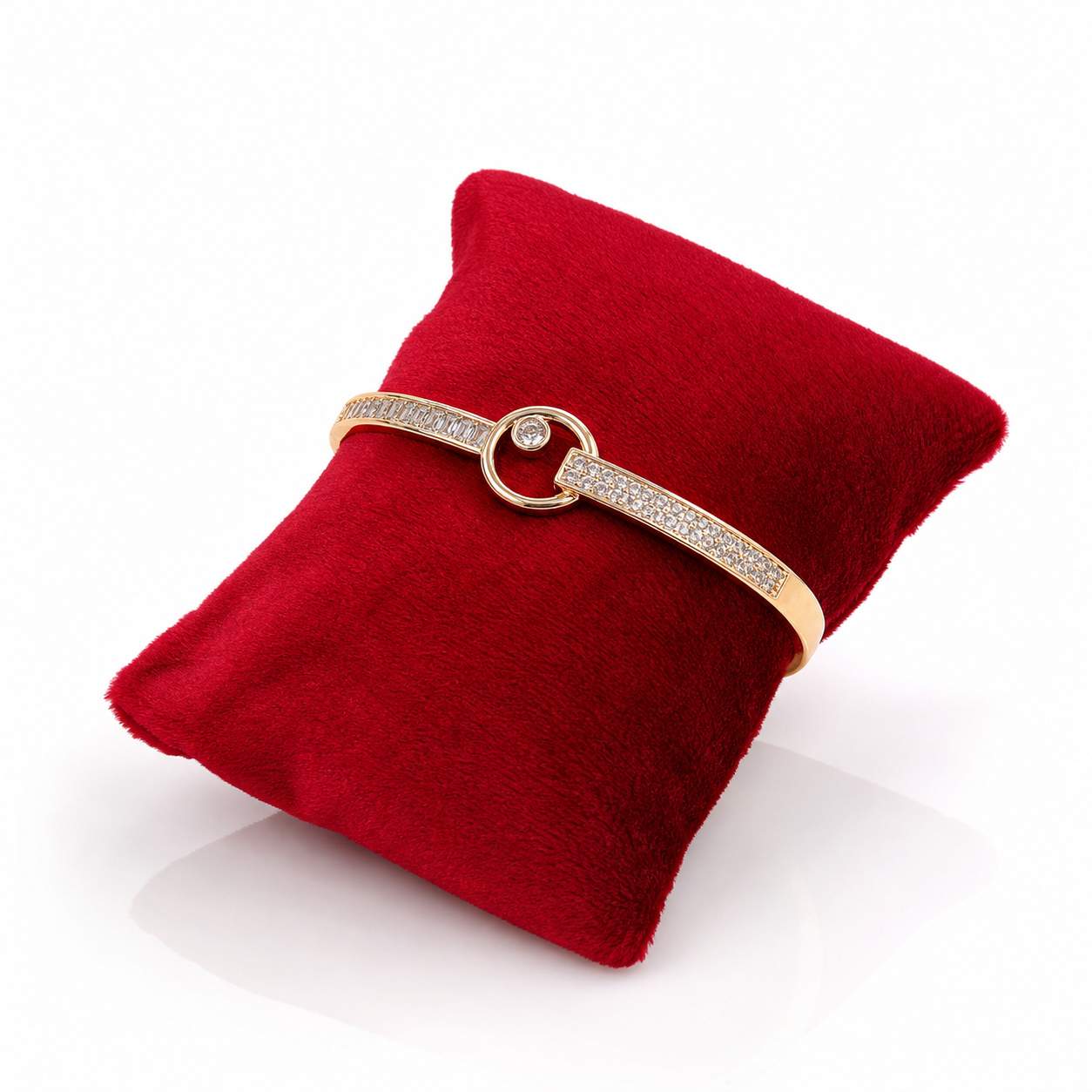 Twisted Crystal Bangle - pavé twist with baguette centerpiece