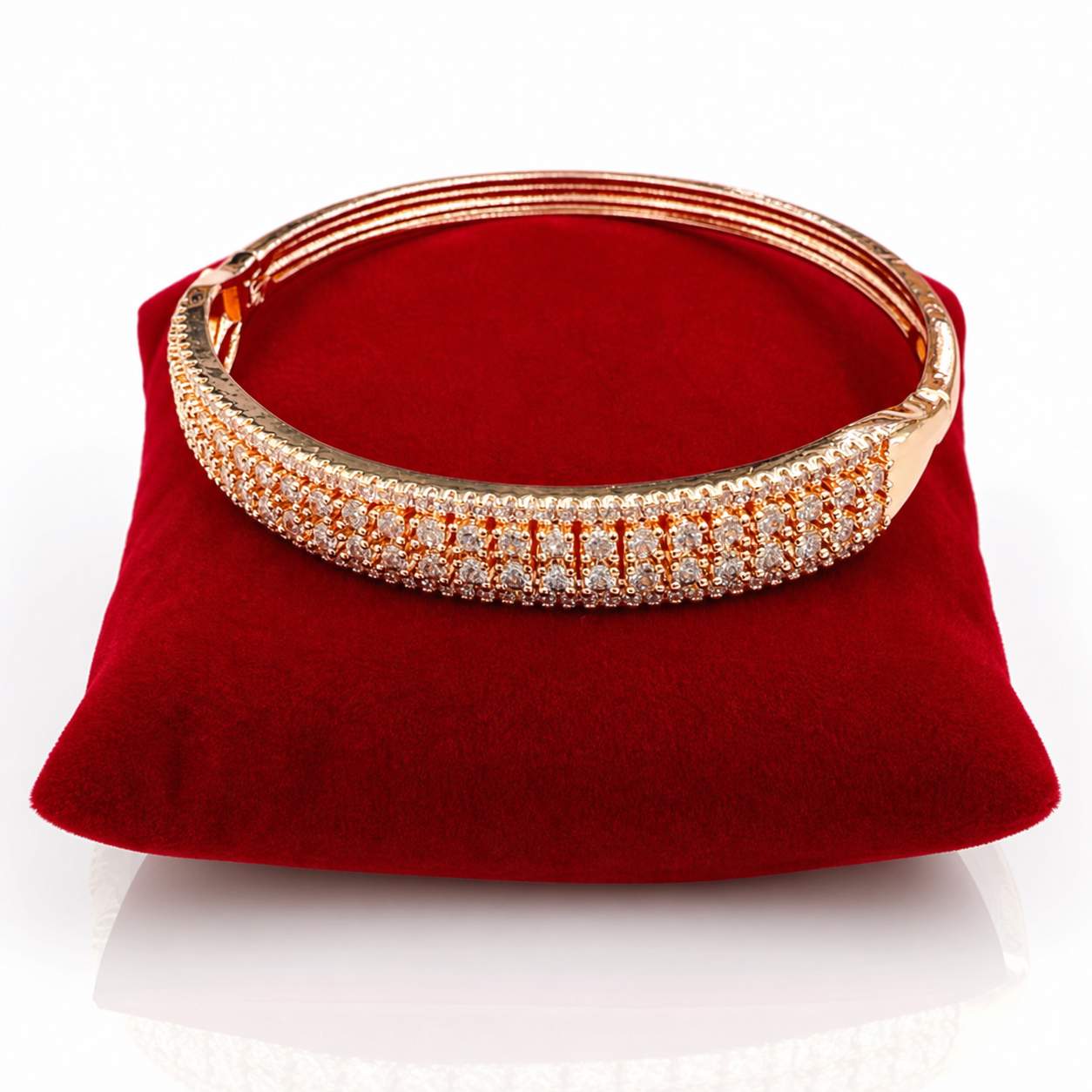 Diamond-Shape Filigree Bangle - openwork scale and lattice pattern square bangle