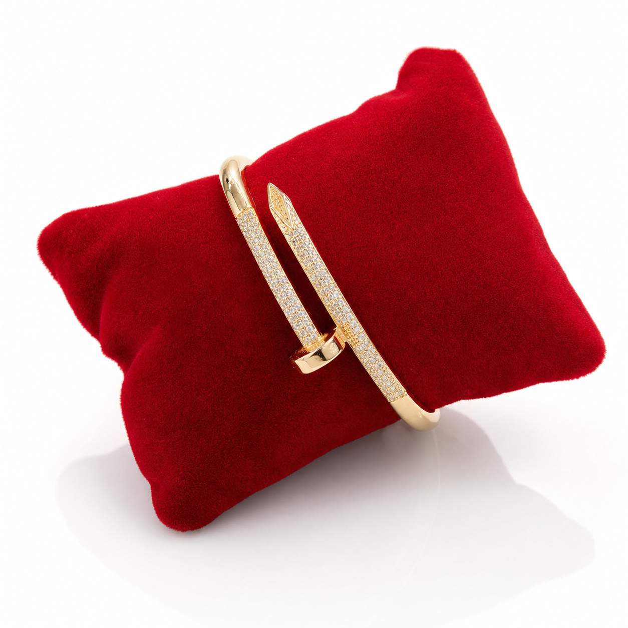 Pavé Nail Cuff - fully crystal-set nail-shaped open cuff bangle