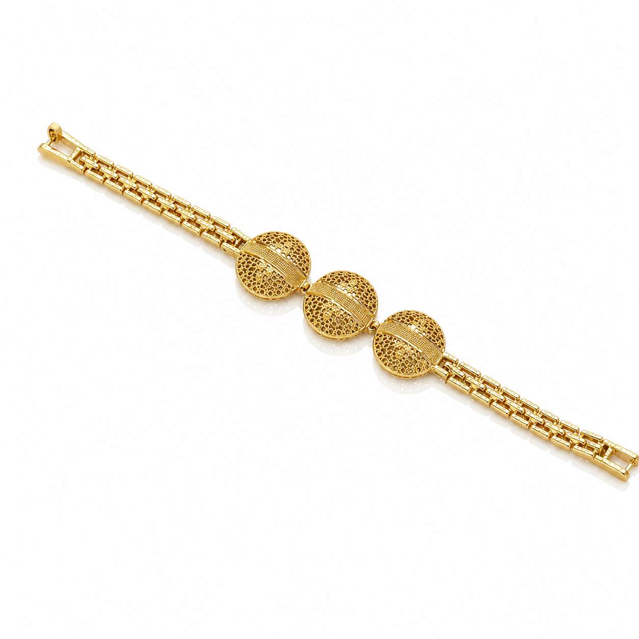 Triple Medallion Gold Bracelet