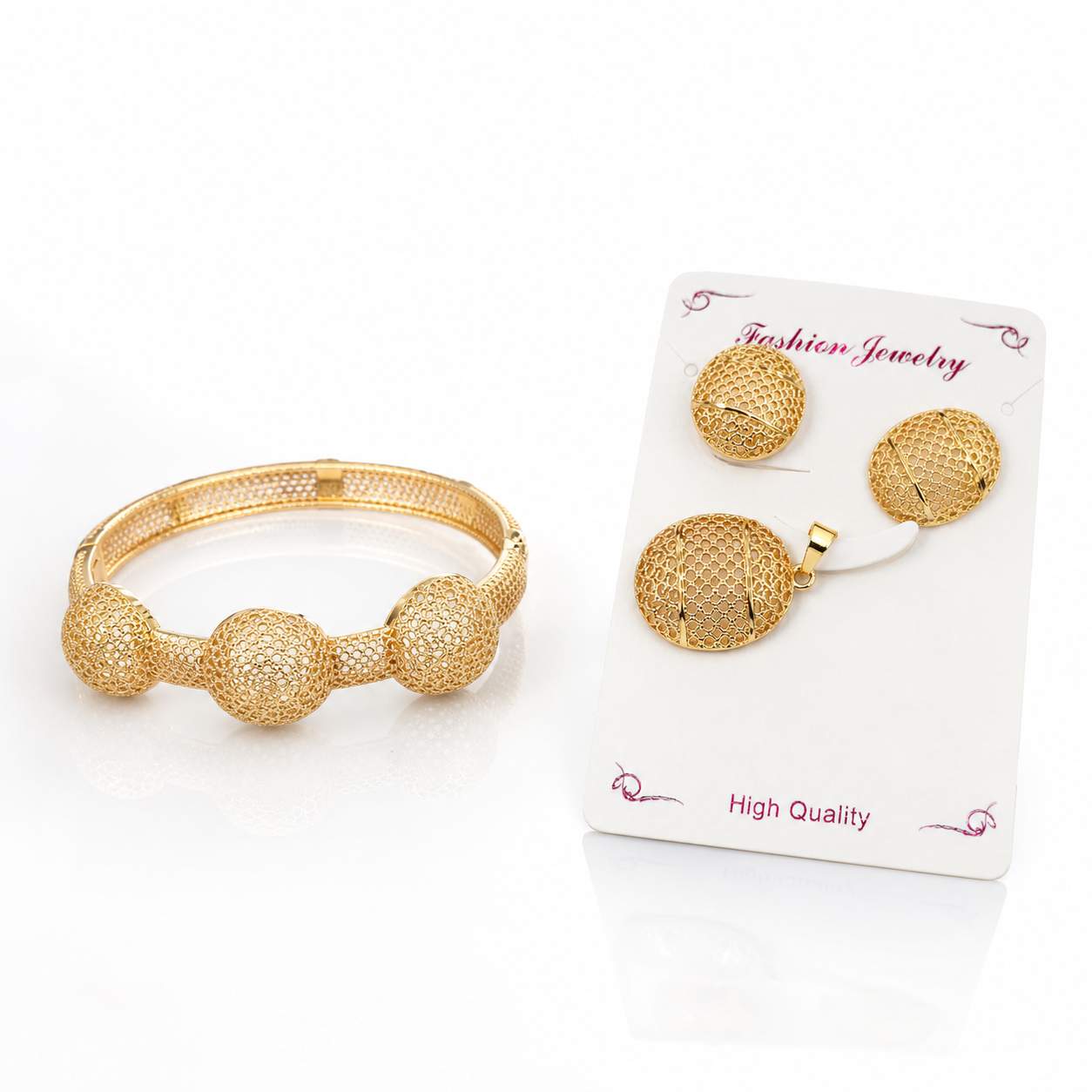 Gold Jewelry Set - side angle
