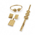 Leaf Ball Set - engraved ball bangle with leaf earrings, pendant and ring